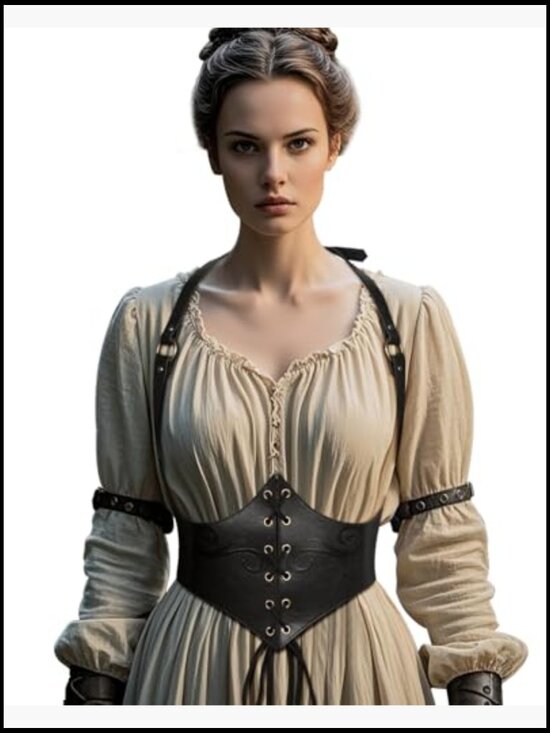 Renaissance Leather Corset Belt Viking Cinch Belt Medieval Halloween Costume main image 6